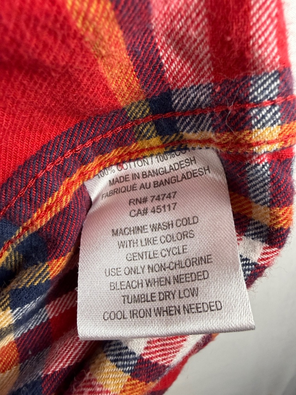 Red Head Brand Co Plaid Red Button Down Flannel Men's Size Large Tall - Picture 8 of 9